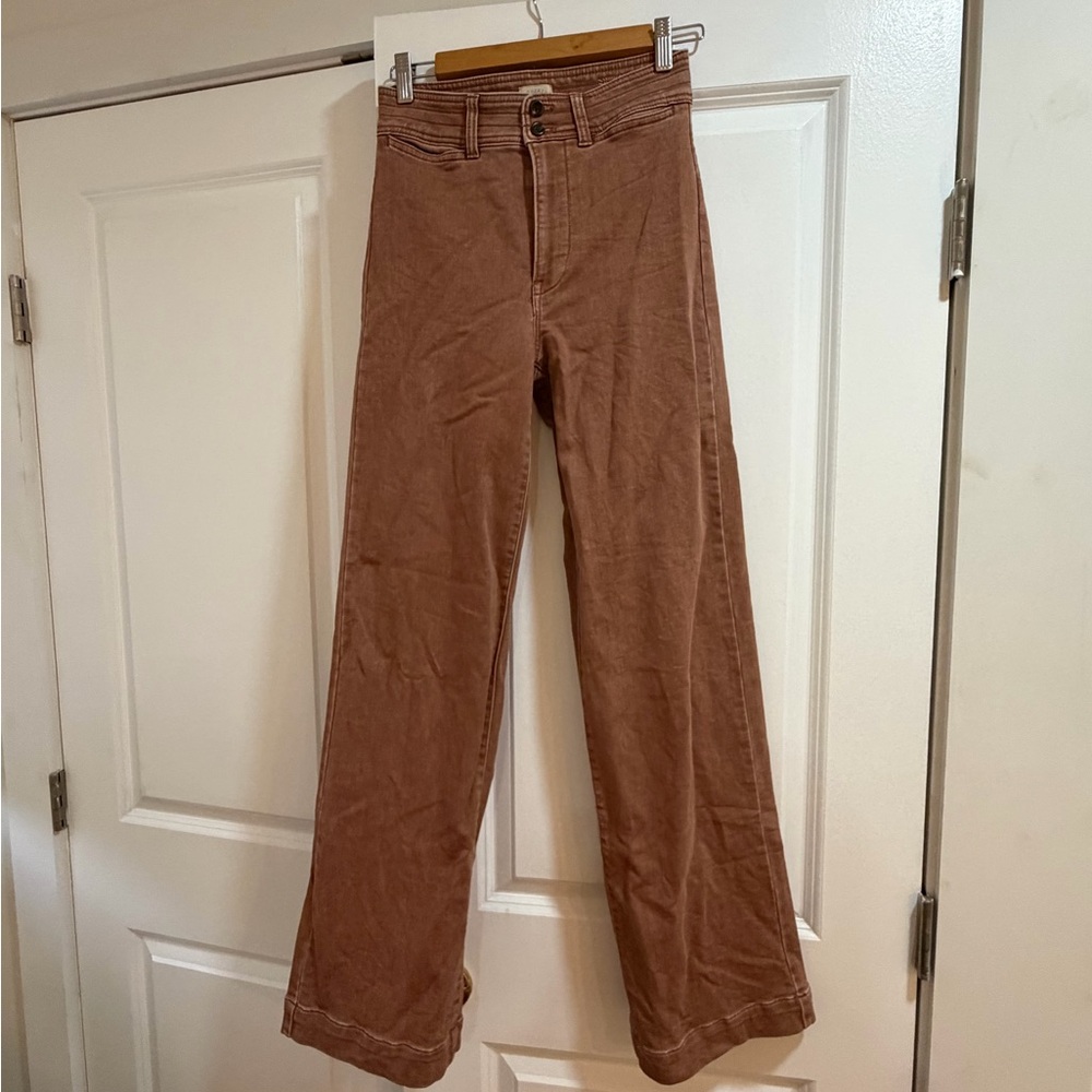 Faherty Stretch Terry Harbor Pant in Rust